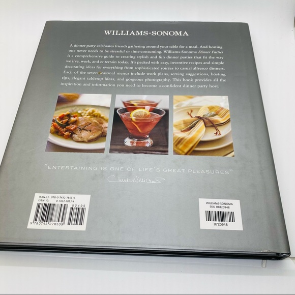 NWT Williams-Sonoma Entertaining: Dinner Parties Hardcover 143 pages - Picture 6 of 7